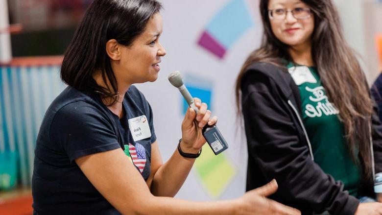 Speaker addresses attendees at Global Entrepreneurship Week Penn State